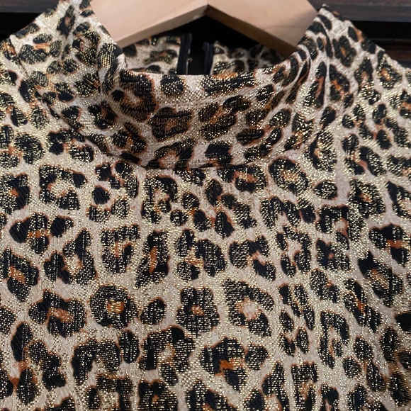 ZARA Mock Neck Leopard mini Dress with balloon sleeves - Picture 5 of 6